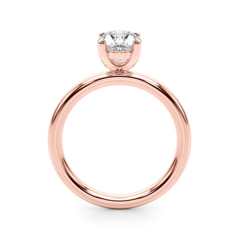 Exquisite Solitaire Oval Diamond Engagement Ring — 9K/18K Gold & Platinum