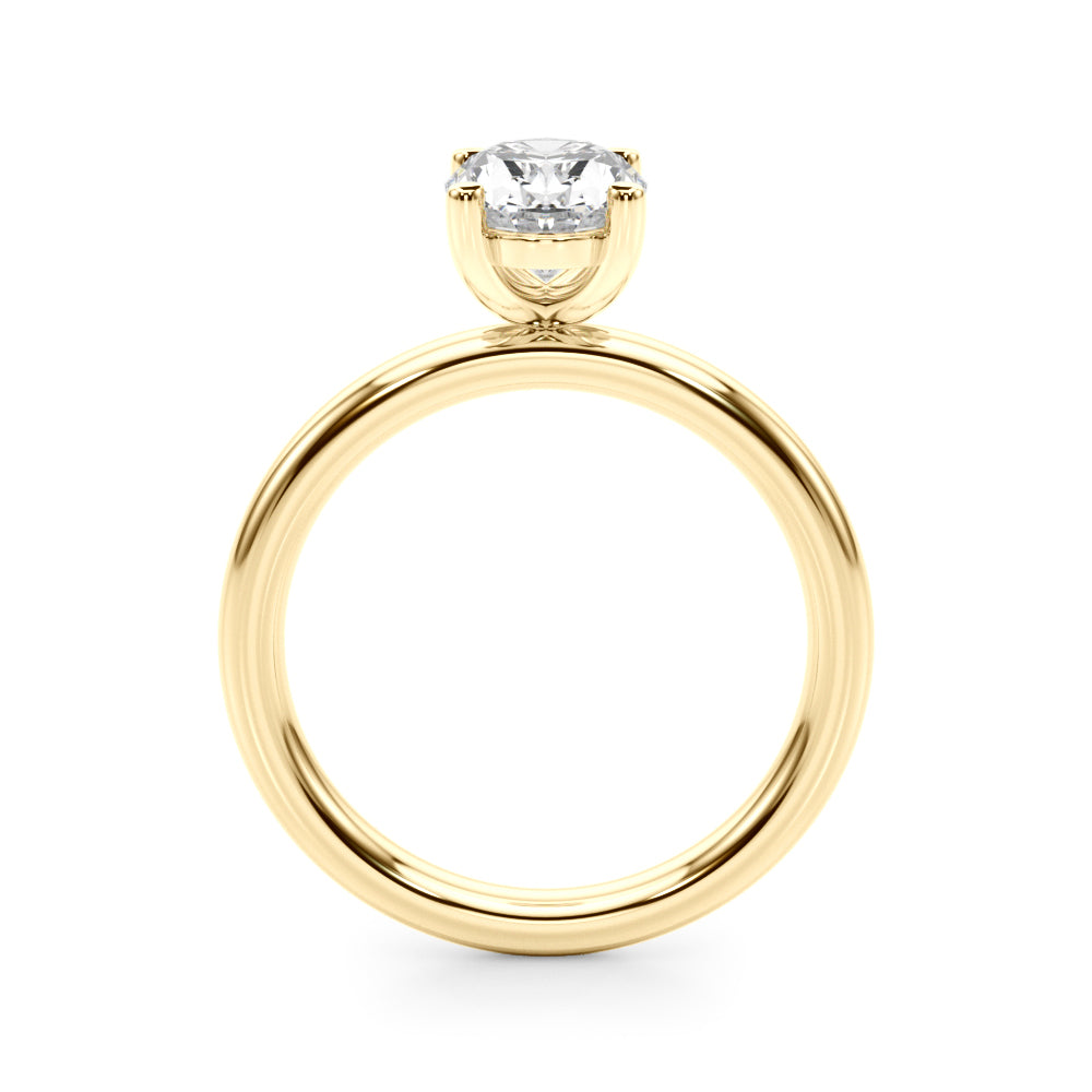 Exquisite Solitaire Oval Diamond Engagement Ring — 9K/18K Gold & Platinum