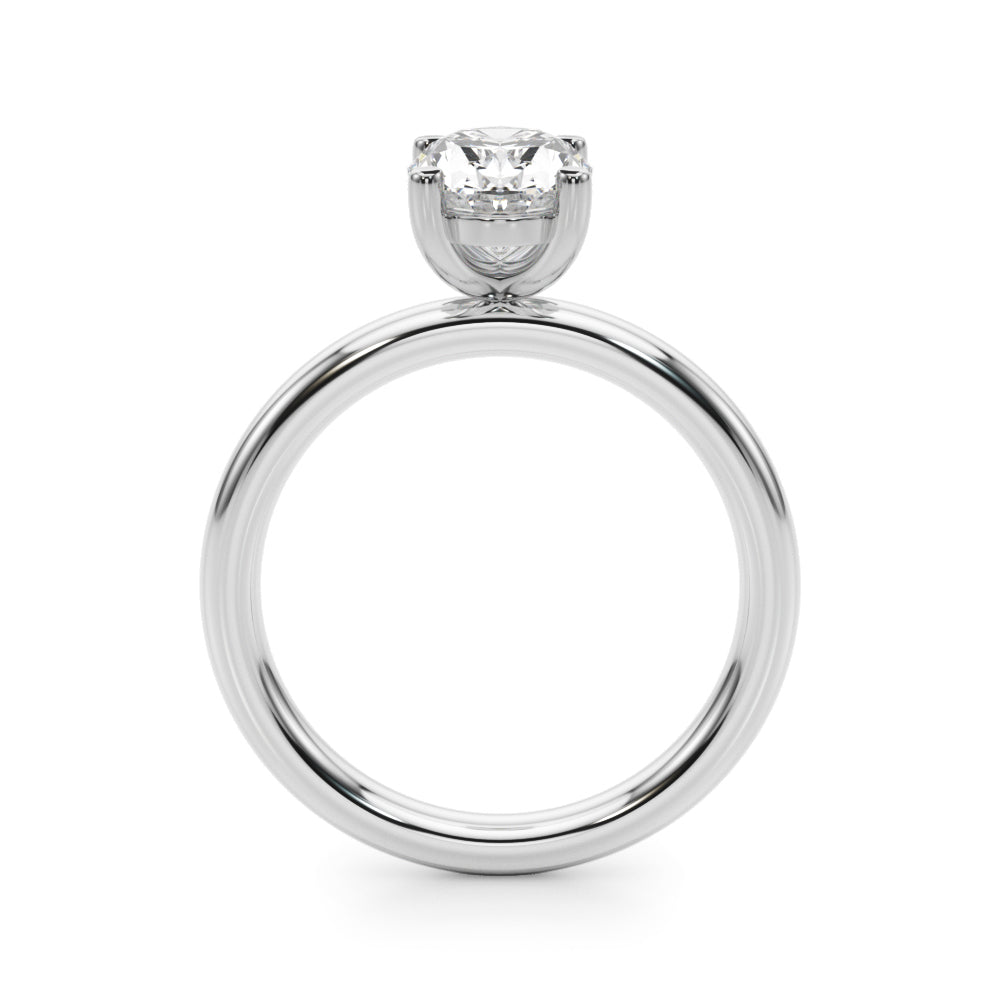 Exquisite Solitaire Oval Diamond Engagement Ring — 9K/18K Gold & Platinum