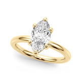 Regal Solitaire Marquise Diamond Engagement Ring — 9K/18K Gold & Platinum