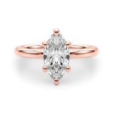 Regal Solitaire Marquise Diamond Engagement Ring — 9K/18K Gold & Platinum
