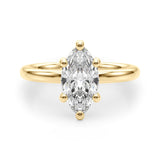 Regal Solitaire Marquise Diamond Engagement Ring — 9K/18K Gold & Platinum