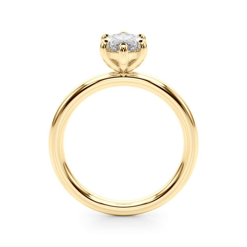 Regal Solitaire Marquise Diamond Engagement Ring — 9K/18K Gold & Platinum