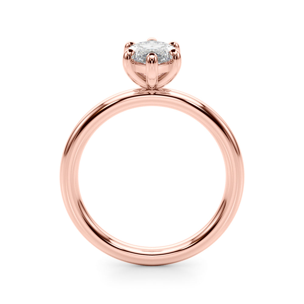 Regal Solitaire Marquise Diamond Engagement Ring — 9K/18K Gold & Platinum