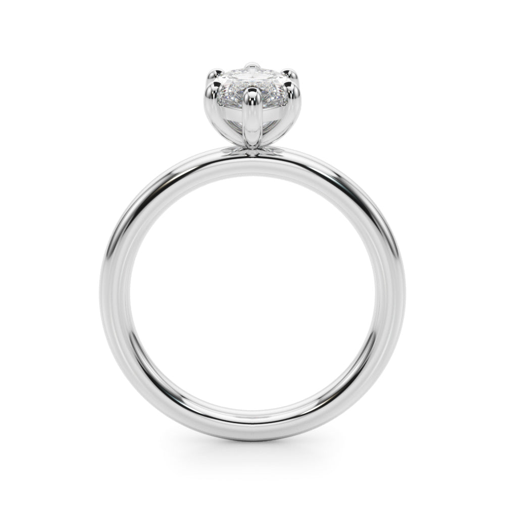 Regal Solitaire Marquise Diamond Engagement Ring — 9K/18K Gold & Platinum