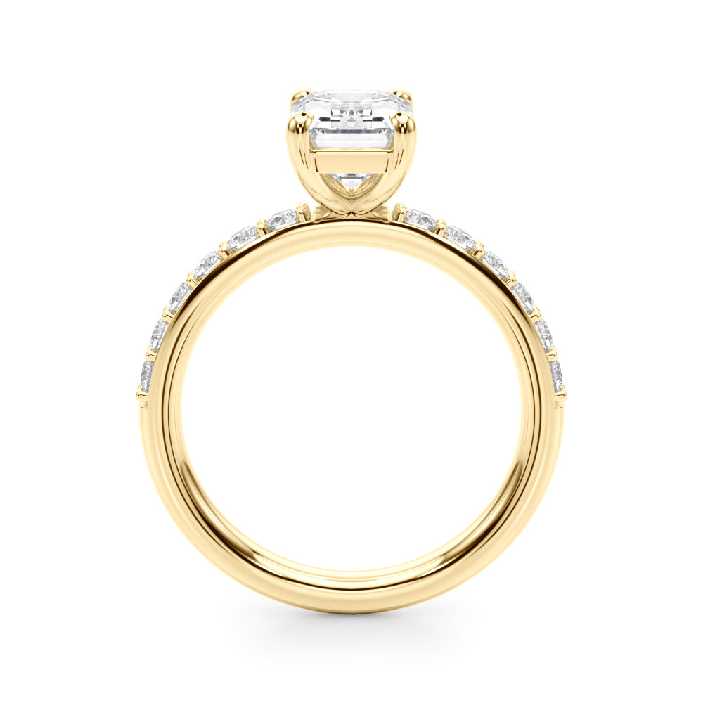 Eternal Ec Center Single Row Engagement Emerald Diamond Engagement Ring — 9K/18K Gold & Platinum