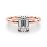 Radiant Cut Solitaire Emerald Diamond Engagement Ring — 9K/18K Gold & Platinum