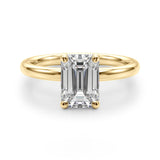 Radiant Cut Solitaire Emerald Diamond Engagement Ring — 9K/18K Gold & Platinum