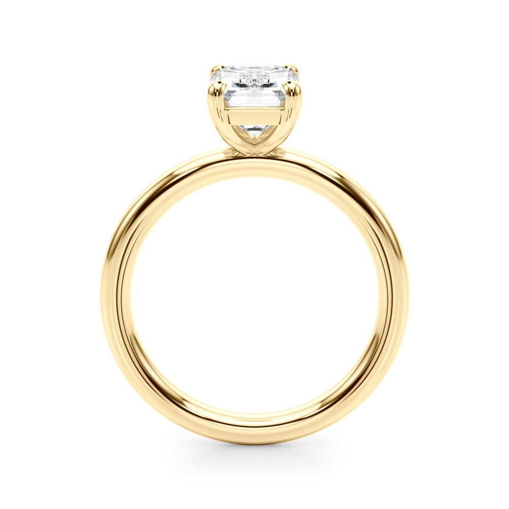 Radiant Cut Solitaire Emerald Diamond Engagement Ring — 9K/18K Gold & Platinum