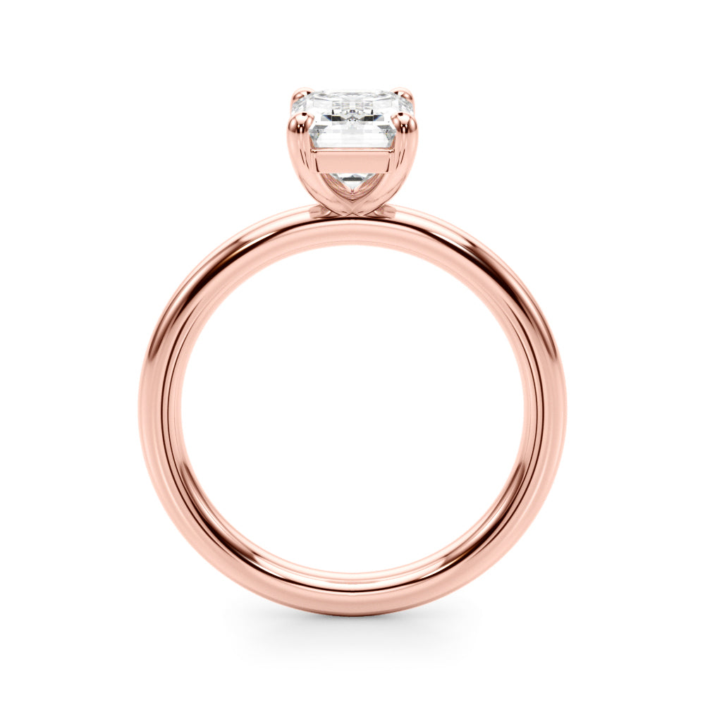 Radiant Cut Solitaire Emerald Diamond Engagement Ring — 9K/18K Gold & Platinum