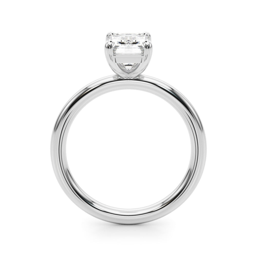 Radiant Cut Solitaire Emerald Diamond Engagement Ring — 9K/18K Gold & Platinum
