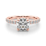 Majestic Rd Center Single Row Engagement Round Diamond Engagement Ring — 9K/18K Gold & Platinum