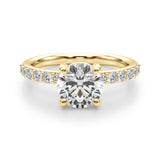 Majestic Rd Center Single Row Engagement Round Diamond Engagement Ring — 9K/18K Gold & Platinum