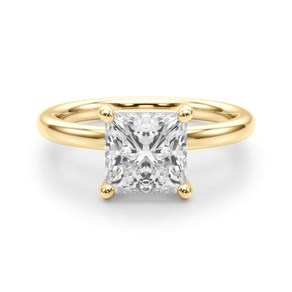 Lab-Grown Princess Cut Diamond Four Prong Solitaire Engagement Ring