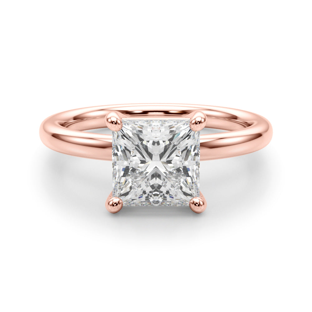 Lab-Grown Princess Cut Diamond Four Prong Solitaire Engagement Ring