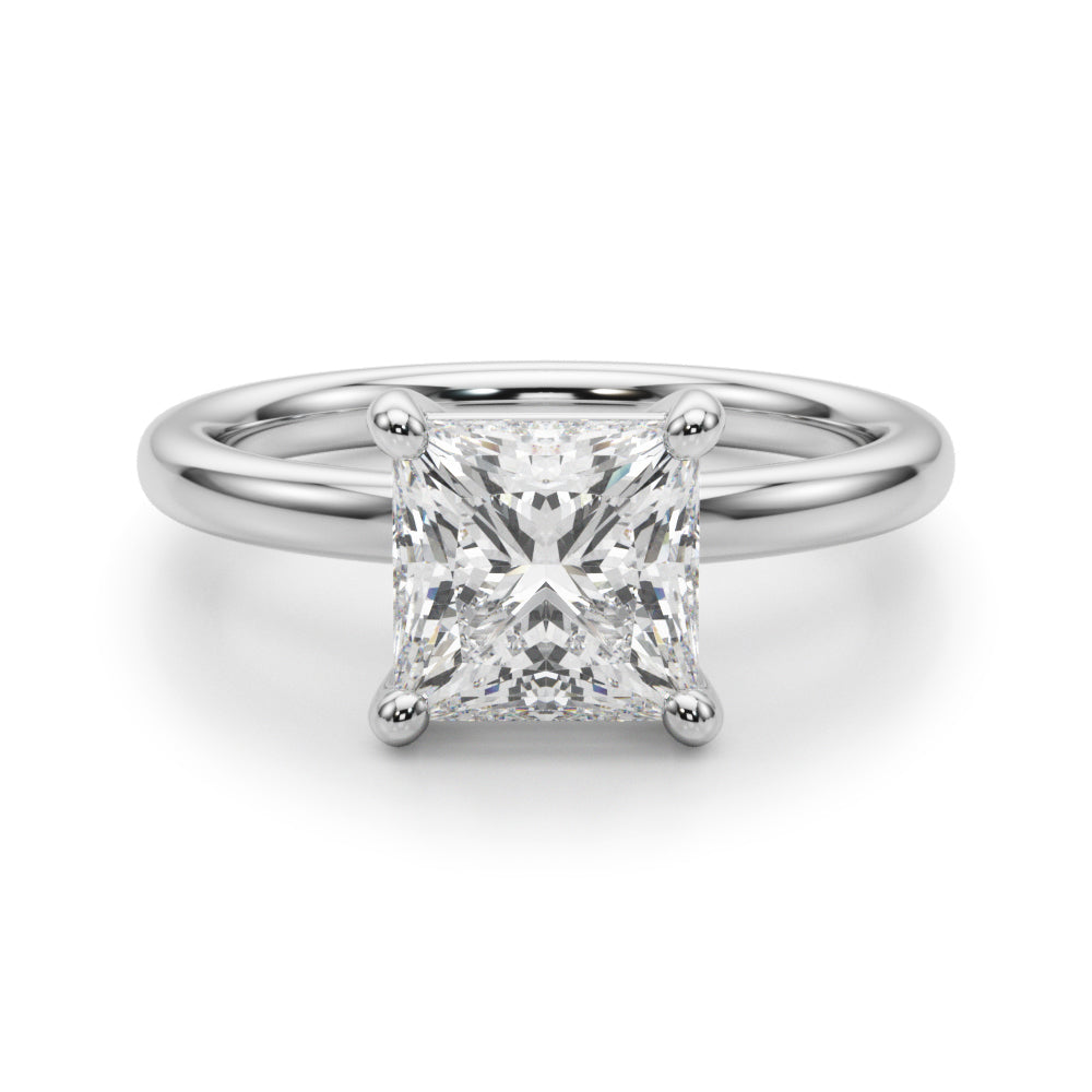 Couture Cut Solitaire Princess Diamond Engagement Ring — 9K/18K Gold & Platinum