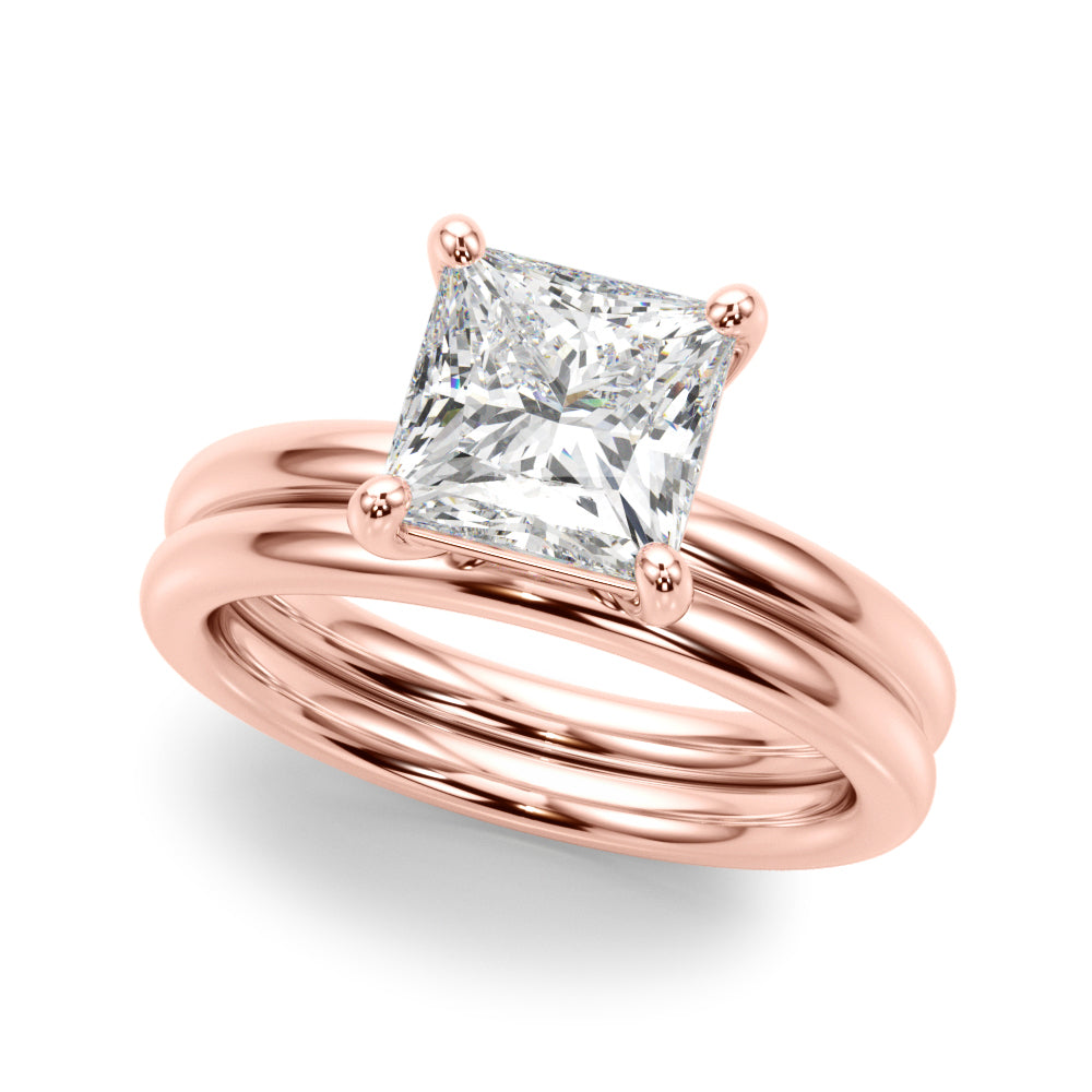 Couture Cut Solitaire Princess Diamond Engagement Ring — 9K/18K Gold & Platinum