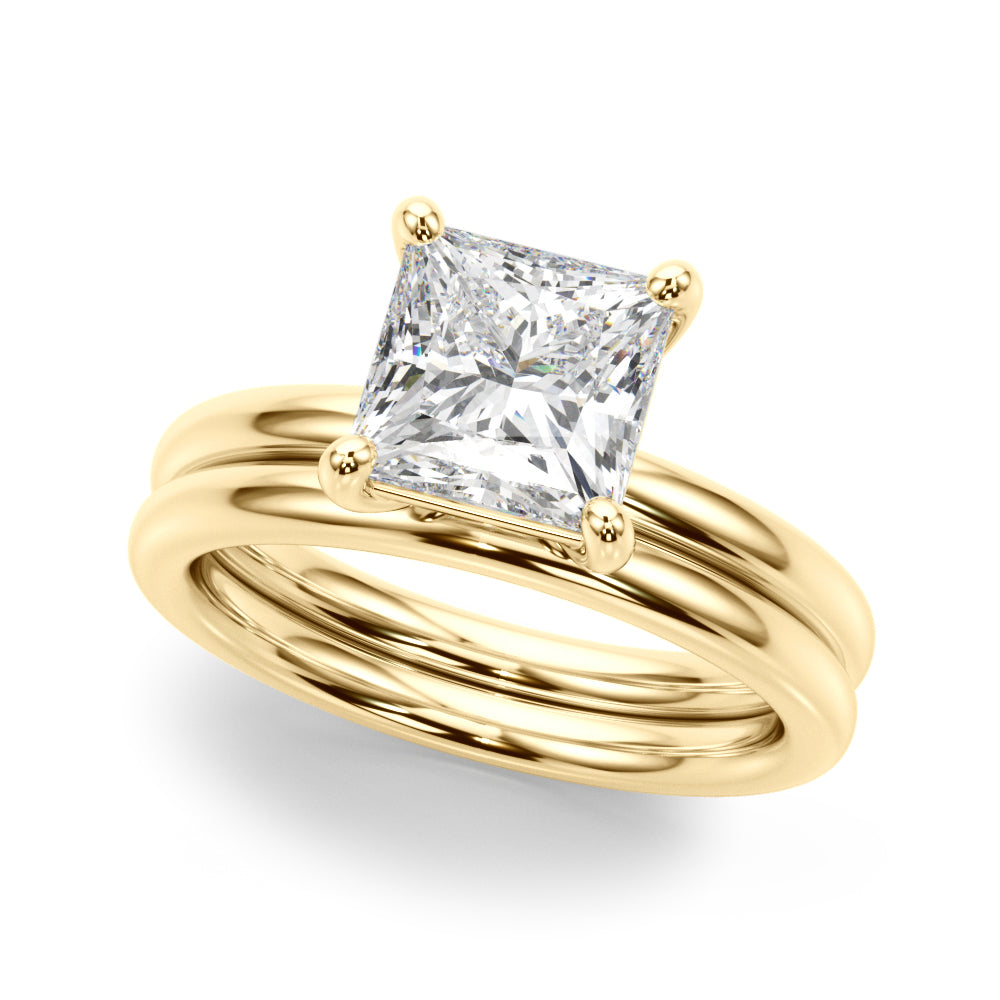 Couture Cut Solitaire Princess Diamond Engagement Ring — 9K/18K Gold & Platinum