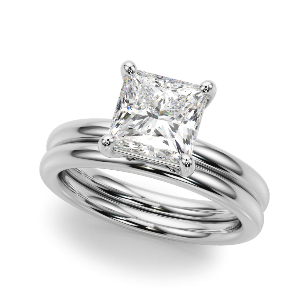 Couture Cut Solitaire Princess Diamond Engagement Ring — 9K/18K Gold & Platinum