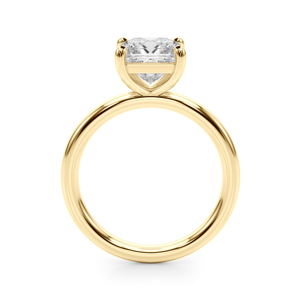 Couture Cut Solitaire Princess Diamond Engagement Ring — 9K/18K Gold & Platinum