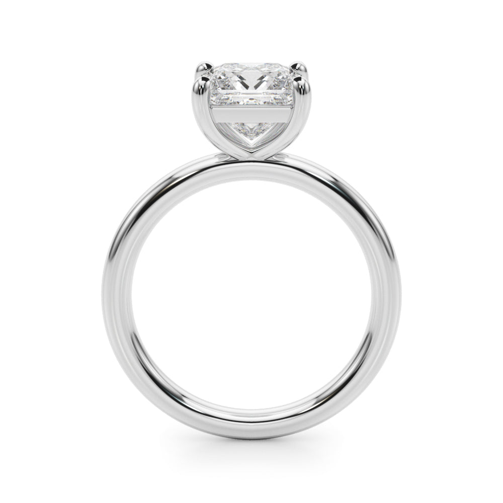 Lab-Grown Princess Cut Diamond Four Prong Solitaire Engagement Ring