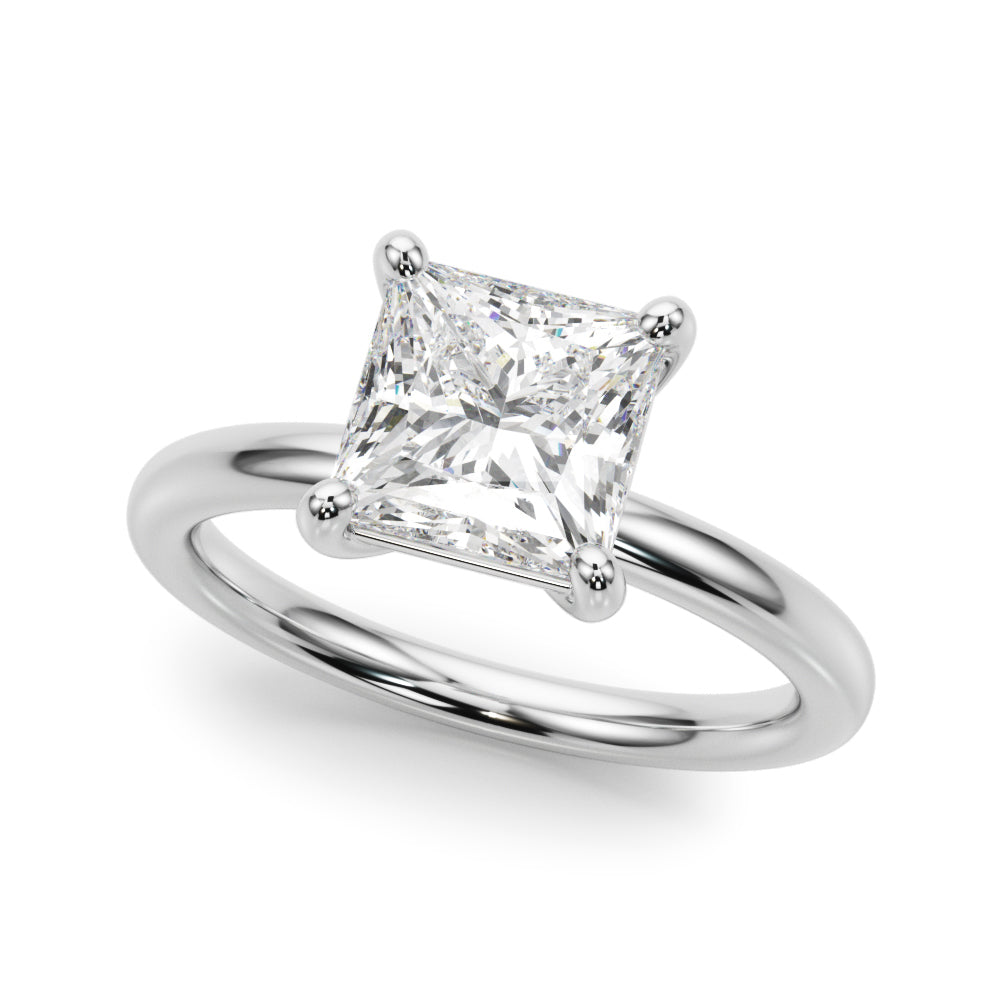 Couture Cut Solitaire Princess Diamond Engagement Ring — 9K/18K Gold & Platinum