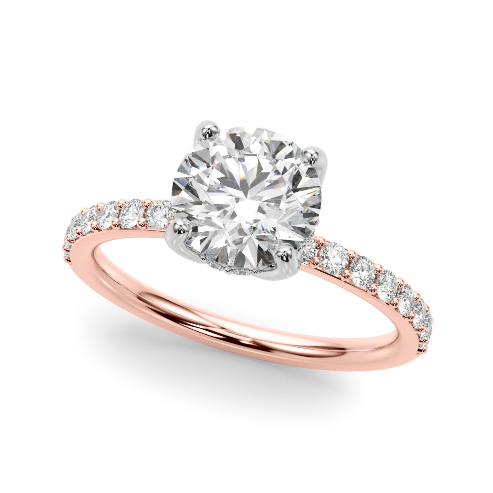 Lustrous Single Row Round Diamond Engagement Ring — 9K/18K Gold & Platinum