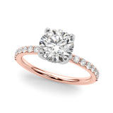 Lustrous Single Row Round Diamond Engagement Ring — 9K/18K Gold & Platinum