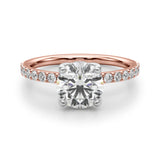 Lustrous Single Row Round Diamond Engagement Ring — 9K/18K Gold & Platinum