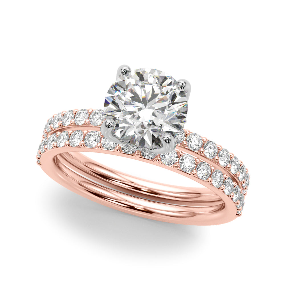 Lustrous Single Row Round Diamond Engagement Ring — 9K/18K Gold & Platinum