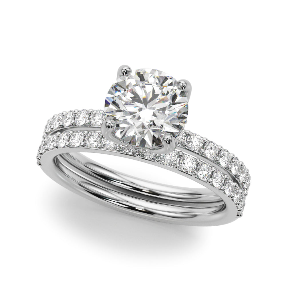 Lustrous Single Row Round Diamond Engagement Ring — 9K/18K Gold & Platinum