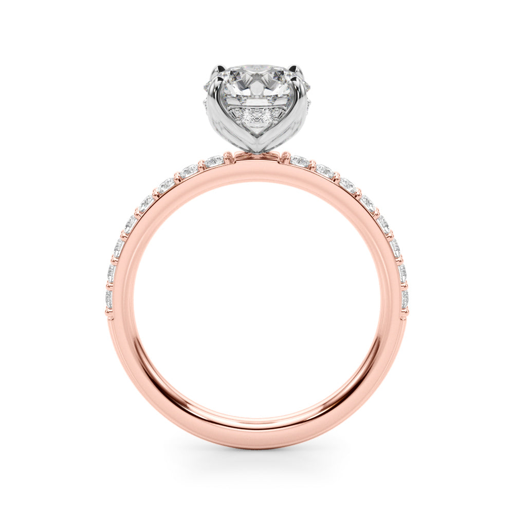 Lustrous Single Row Round Diamond Engagement Ring — 9K/18K Gold & Platinum
