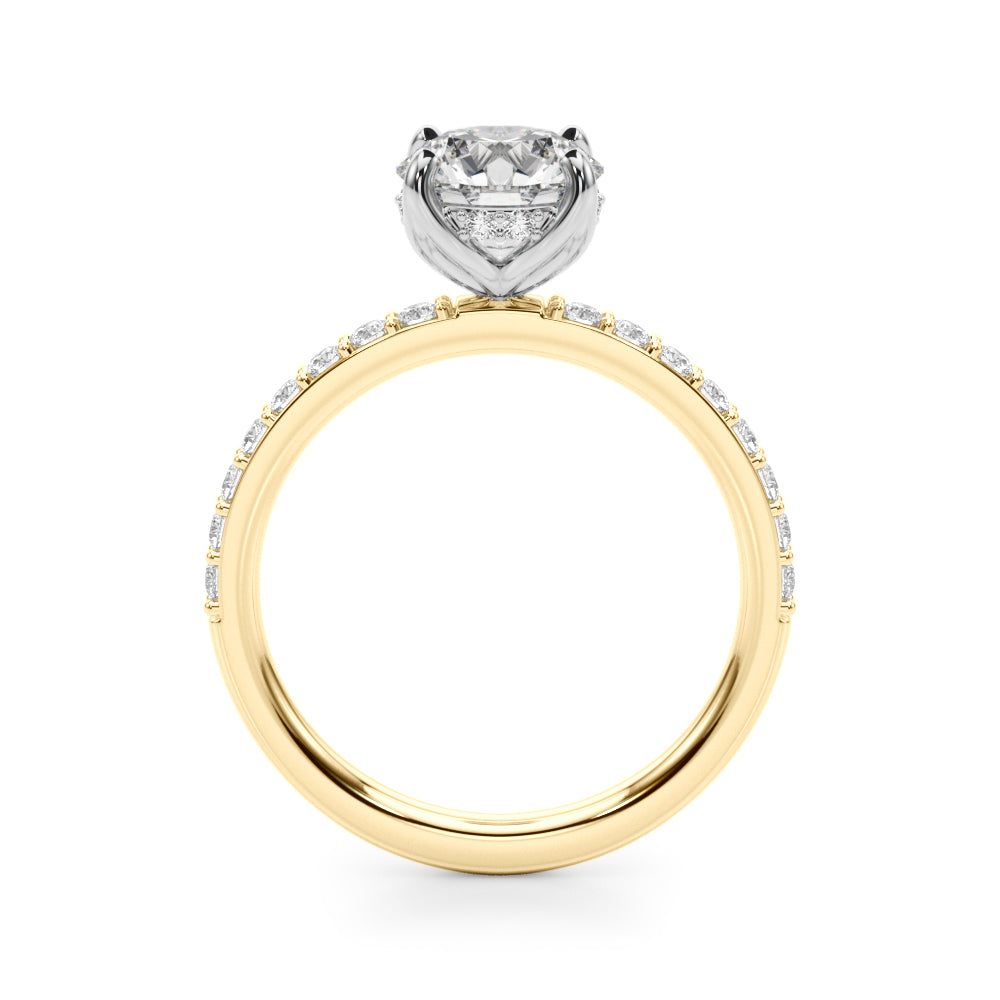 Lustrous Single Row Round Diamond Engagement Ring — 9K/18K Gold & Platinum