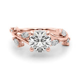 Opulent Rd & Mq Round Diamond Engagement Ring — 9K/18K Gold & Platinum