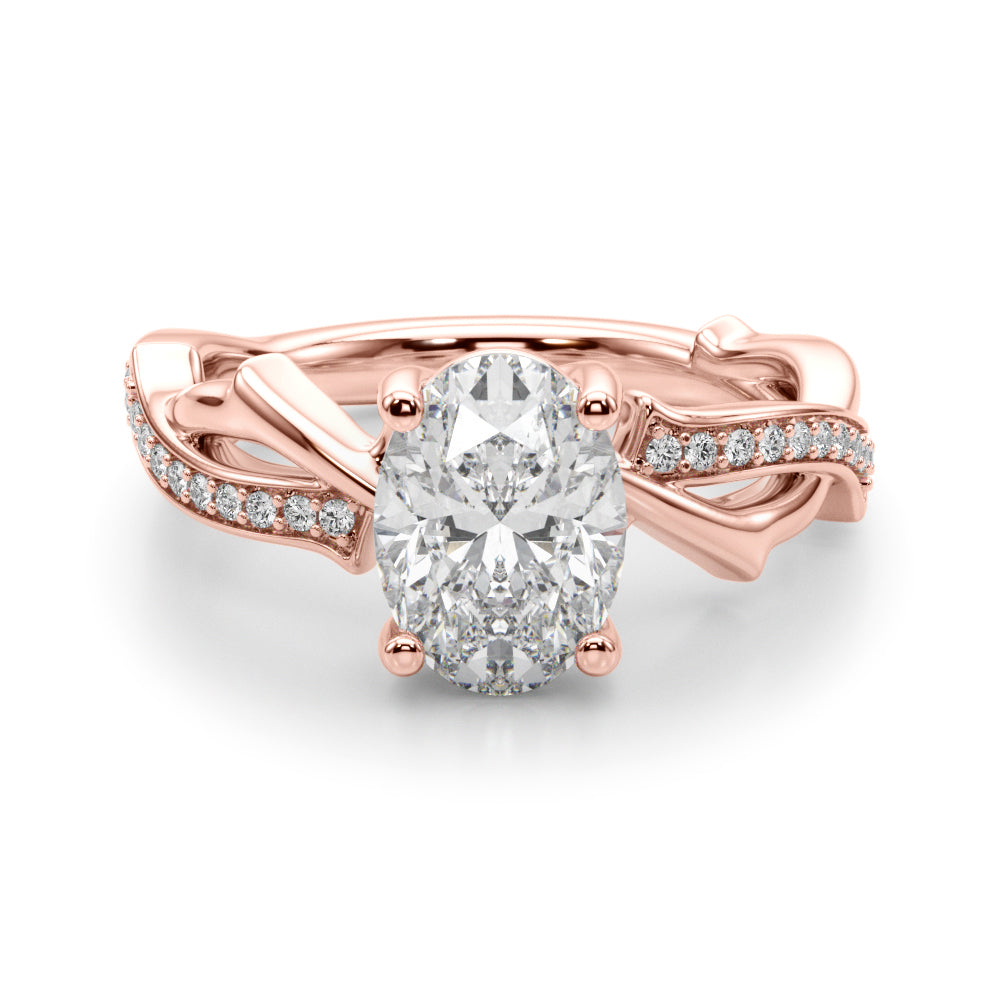 Celestial Ov Center Oval Diamond Engagement Ring — 9K/18K Gold & Platinum