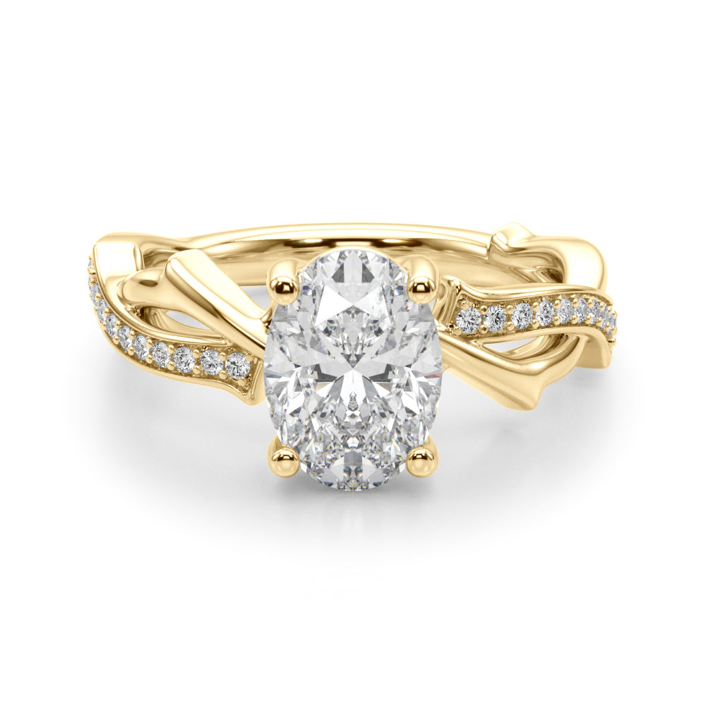 Celestial Ov Center Oval Diamond Engagement Ring — 9K/18K Gold & Platinum