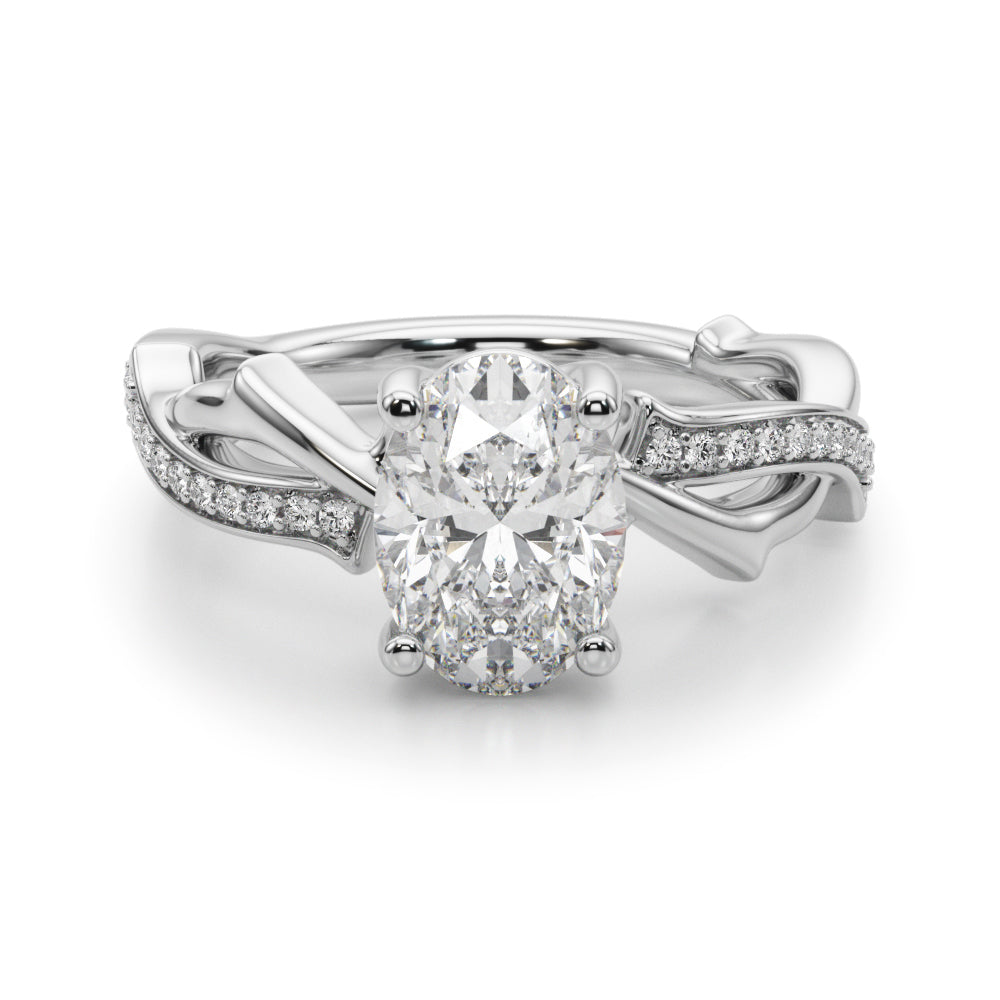 Celestial Ov Center Oval Diamond Engagement Ring — 9K/18K Gold & Platinum