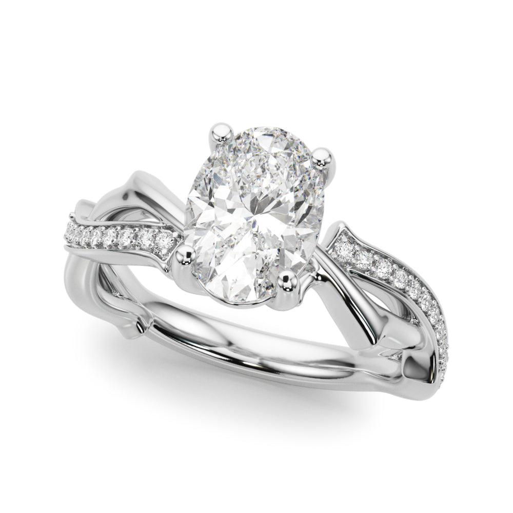 Celestial Ov Center Oval Diamond Engagement Ring — 9K/18K Gold & Platinum