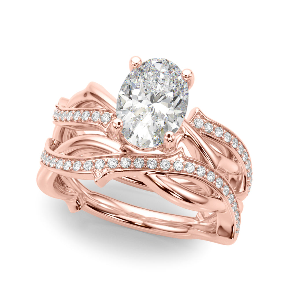 Celestial Ov Center Oval Diamond Engagement Ring — 9K/18K Gold & Platinum