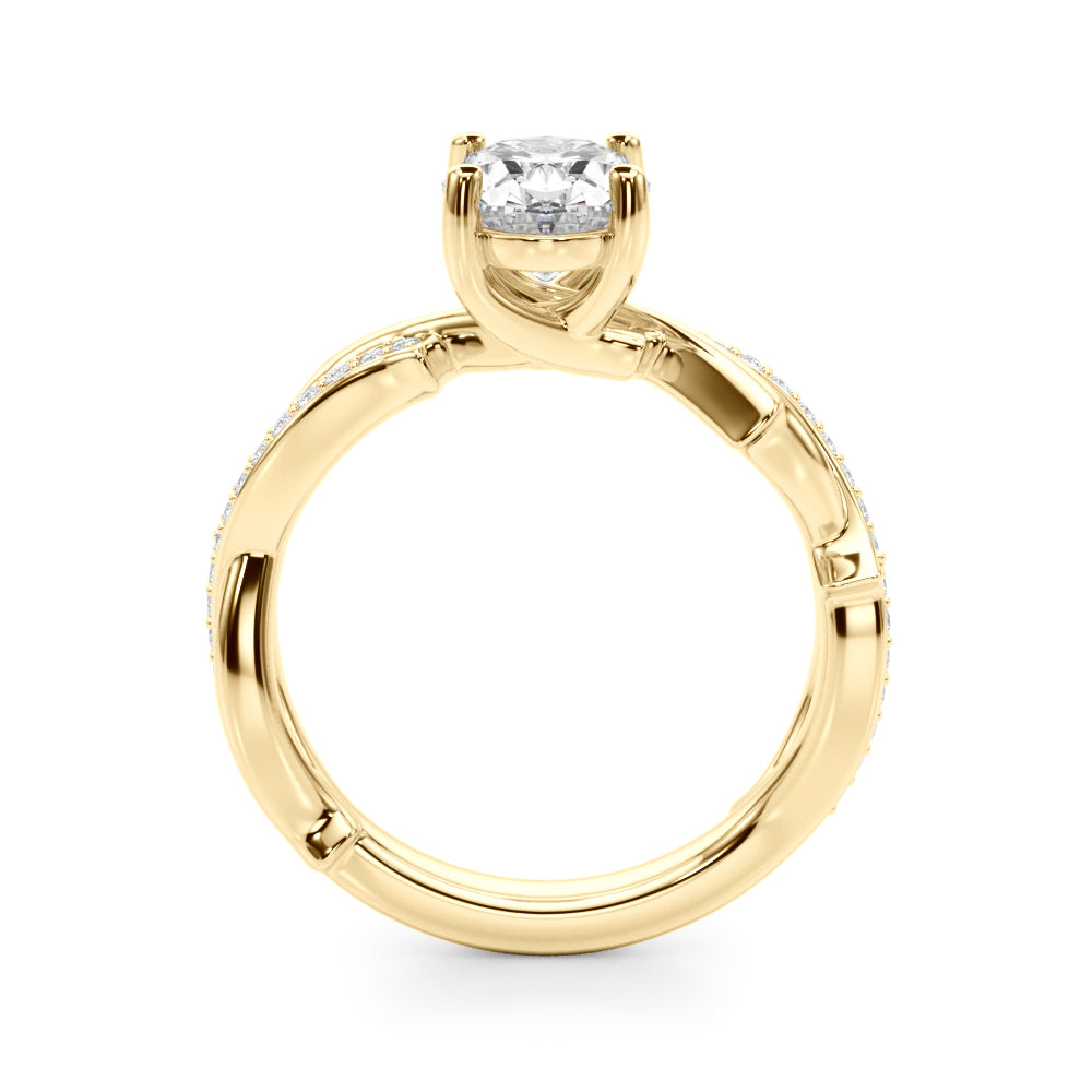 Celestial Ov Center Oval Diamond Engagement Ring — 9K/18K Gold & Platinum