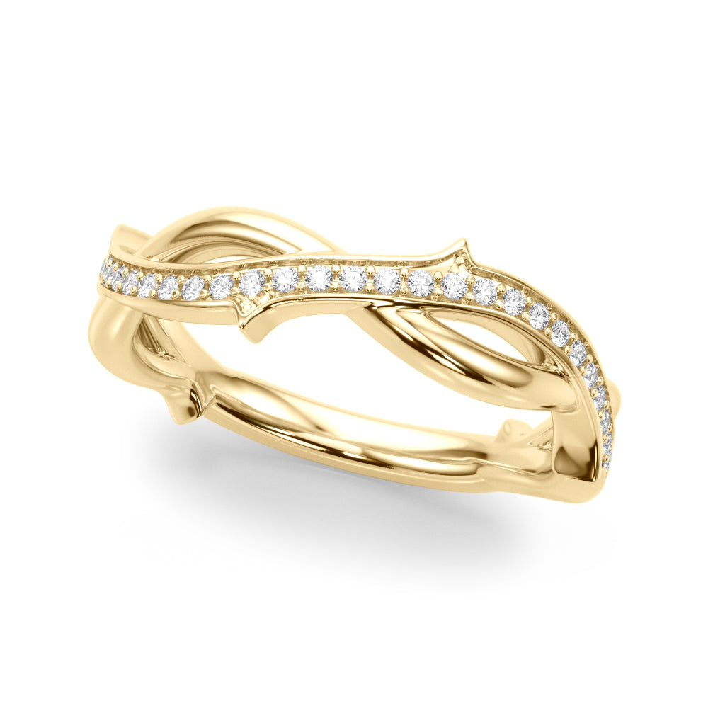 Nature Inspired Half Eternity Ring in Gold & Platinum