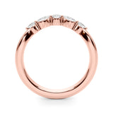 Alternating Round & Marquise Curved Half Eternity Ring in Gold & Platinum