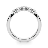 Alternating Round & Marquise Curved Half Eternity Ring in Gold & Platinum