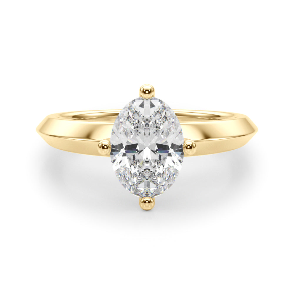 Romantic Ov Center Mq & Rd Sides Oval Diamond Engagement Ring — 9K/18K Gold & Platinum