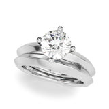 Romantic Ov Center Mq & Rd Sides Oval Diamond Engagement Ring — 9K/18K Gold & Platinum