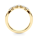 Alternating Round & Marquise Half Eternity Ring in Gold & Platinum