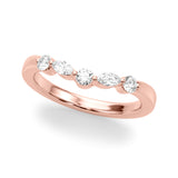 Alternating Round & Marquise Half Eternity Ring in Gold & Platinum