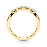 Alternating Round & Marquise Half Eternity Ring in Gold & Platinum