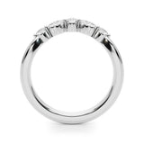 Alternating Round & Marquise Half Eternity Ring in Gold & Platinum