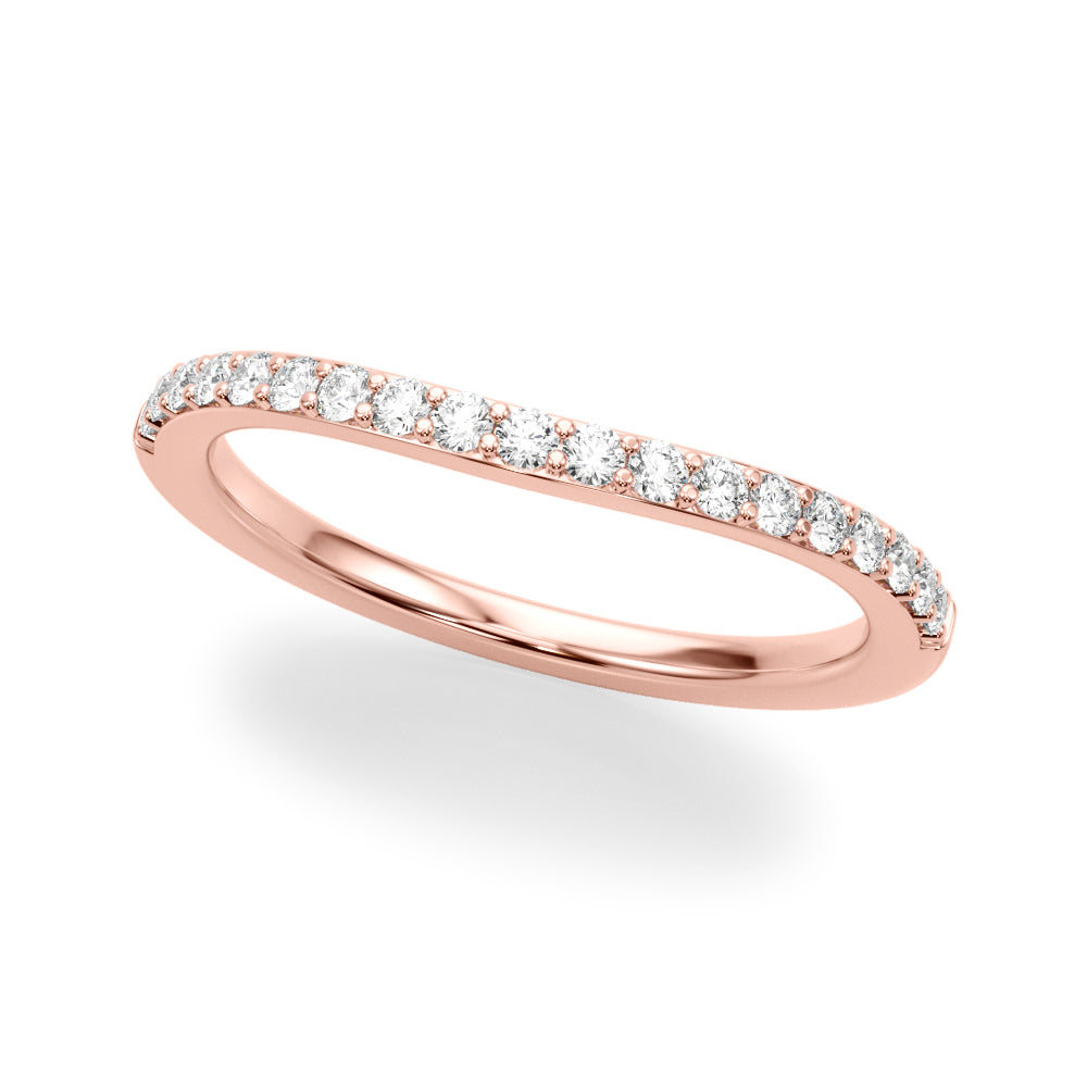 Curved Diamond Half Eternity Ring in Gold & Platinum